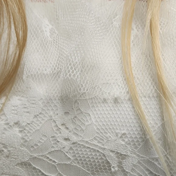 SIZE 8 white w/ pink & green floral 2 piece prom dress by Rachel Allan, no alter - Picture 10 of 13